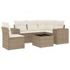 vidaXL Soffgrupp f&ouml;r tr&auml;dg&aring;rden med dynor 6 delar beige konstrotting