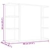 vidaXL Spegelskåp för badrum betonggrå 80x20,5x64 cm konstruerat trä