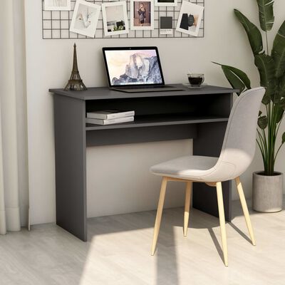 vidaXL Skrivbord grå 90x50x74 cm konstruerat trä