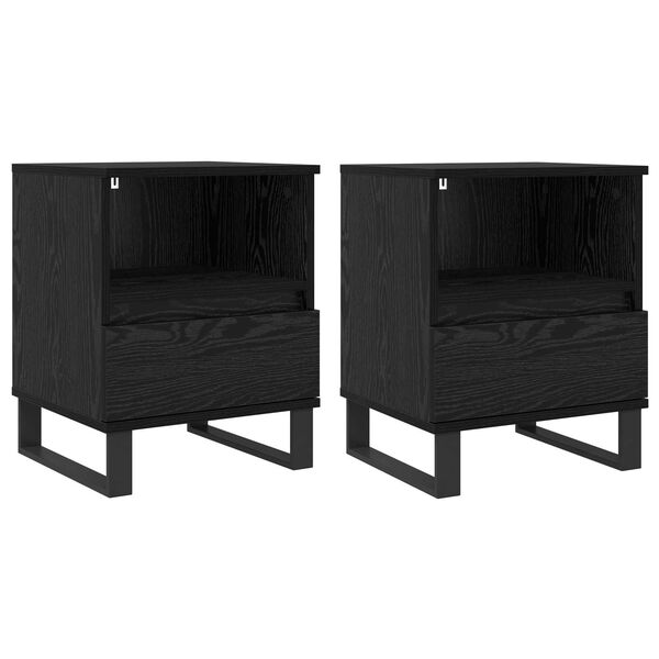 vidaXL S&auml;ngsk&aring;p med l&aring;da Svart Ek 40 x 35 x 50 cm Konstruerat tr&auml;