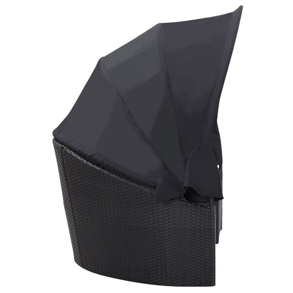 vidaXL Sols&auml;ng med tak konstrotting svart