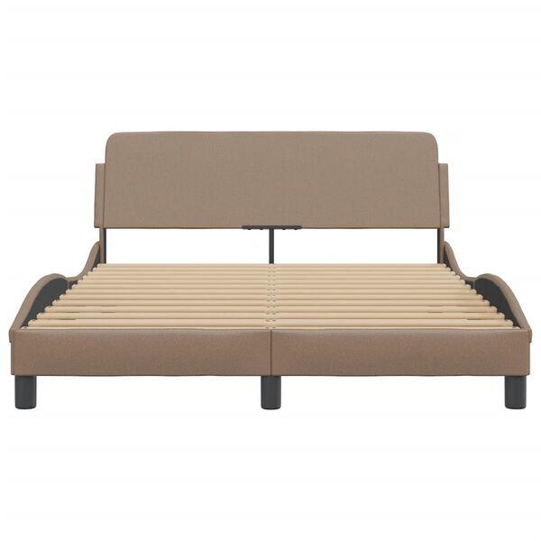 vidaXL Bed Frame "Dover" Cappuccino 140x190 cm Faux Leather