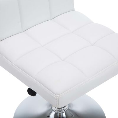 vidaXL Snurrbara matstolar 6 st vit konstläder
