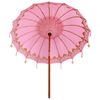 vidaXL Balinesisk Parasol Rosa 215 x 215 x 260 cm Bomull