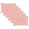 vidaXL Kudd&ouml;verdrag 6 st HOUTEN Rosa 50 x 70 cm Faux Kaninp&auml;ls