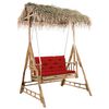 vidaXL 2-sits hammock med palmblad och dynor bambu 202 cm