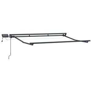 vidaXL Manuell markisram med LED-lampor Antracit 2,5 x 2 m Aluminium