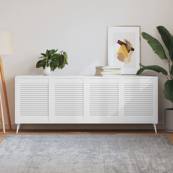 vidaXL Sk&aring;pluckor lamelldesign 4 st vit 61,5x49,4 cm massiv furu