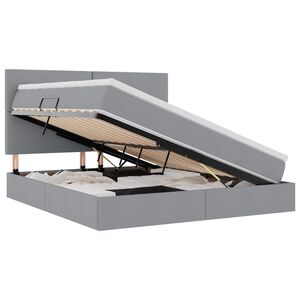 vidaXL F&ouml;rvaringss&auml;ng med madrass Ljusgr&aring; 180 x 200 cm Polyester