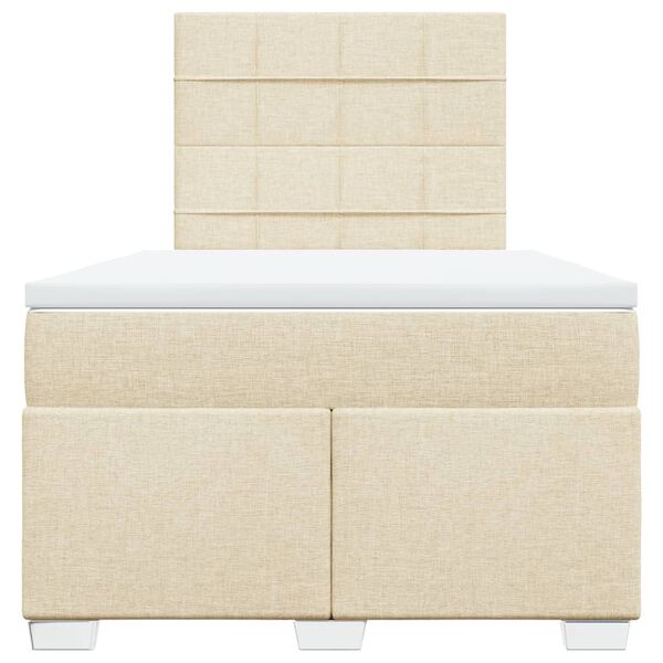 vidaXL Rams&auml;ng med madrass gr&auml;ddvit 120x190 cm tyg