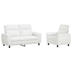 vidaXL Soffset 2 st Vit Tyg