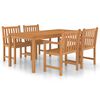 vidaXL 5-delad tr&auml;dg&aring;rdsmatgrupp 180x90 cm massiv teak