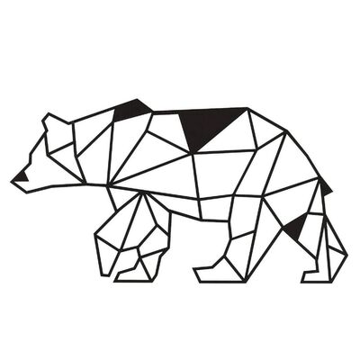 Homemania Väggdekoration Bear 55x30 cm svart stål