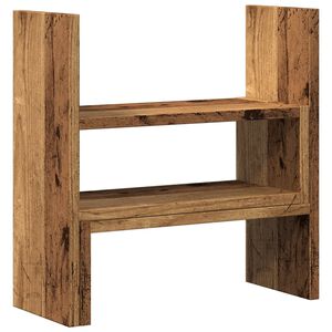 vidaXL Skrivbordshylla justerbar &aring;ldrat tr&auml; 40x17x41cm konstruerat tr&auml;