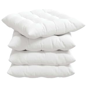 vidaXL Sittkuddar 4 st Tyg Vit 40 x 40 x 6 cm