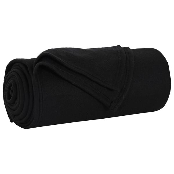 vidaXL Kastfilt Svart 240 x 220 cm Fleece