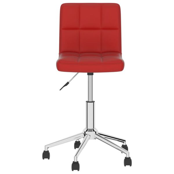 vidaXL Snurrbara matstolar 6 st vinr&ouml;d konstl&auml;der