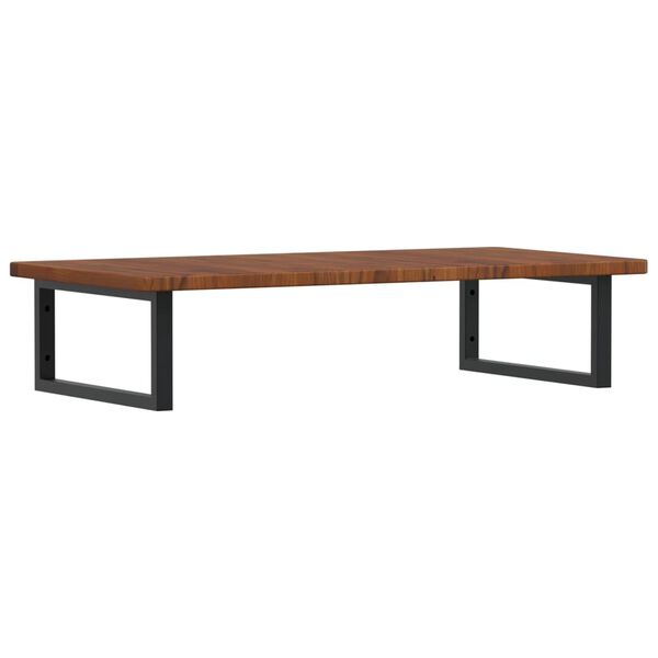 vidaXL Väggmonterad handfatshylla stål och massiv ek