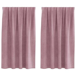 vidaXL M&ouml;rkl&auml;ggningsgardiner 2 pcs M&ouml;rkrosa 140 x 140 cm Sammet