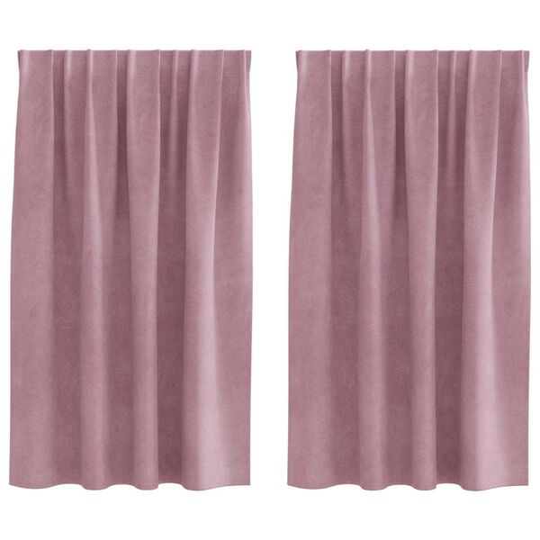 vidaXL M&ouml;rkl&auml;ggningsgardiner 2 pcs M&ouml;rkrosa 140 x 140 cm Sammet