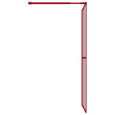 vidaXL Duschvägg med klart ESG-glas röd 80x195 cm