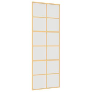 vidaXL Skjutd&ouml;rr guld 76x205 cm frostat ESG-glas och aluminium