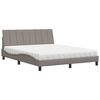 vidaXL Bed with Mattress "Hanko" Taupe 160x200 cm Fabric