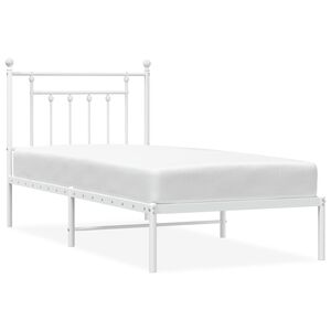 vidaXL S&auml;ngram med huvudgavel metall vit 80x200 cm