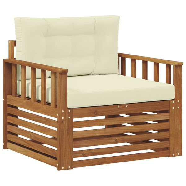 vidaXL Utomhussoffset Massivt akaciatr&auml; och polyester Naturf&auml;rg