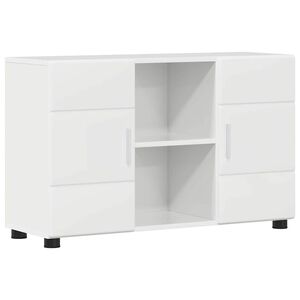 vidaXL Sideboard med hylla FLORIN H&ouml;gblanka vita 88,5 x 30,5 x 55,5 cm