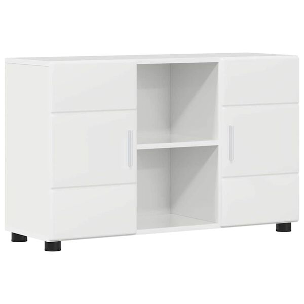 vidaXL Sideboard med hylla FLORIN H&ouml;gblanka vita 88,5 x 30,5 x 55,5 cm