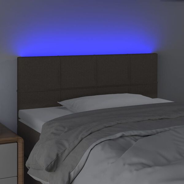 vidaXL Sänggavel LED taupe 100 x 5 x 78/88 cm tyg