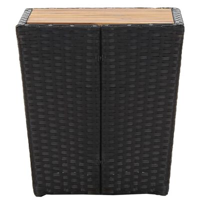 vidaXL Tebord svart 41,5x41,5x43 cm konstrotting och massivt akaciaträ