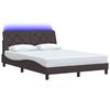 vidaXL Bed Frame with LED without Mattress Dark Brown 120x200 cm Fabric