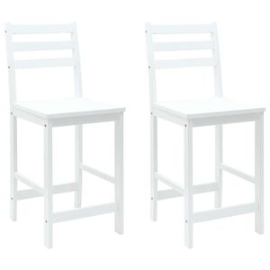vidaXL Matstolar 2 pcs Vit 40 x 47,5 x 99,5 cm Massiv Gummitr&auml;