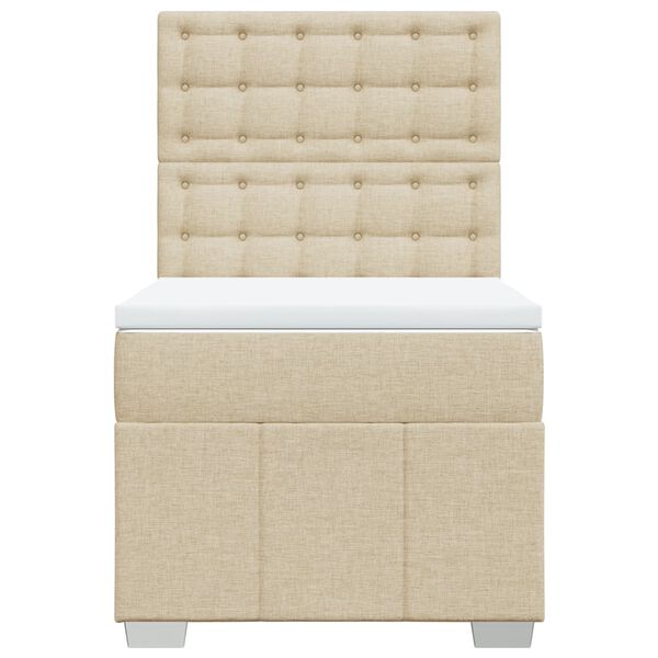 vidaXL Rams&auml;ng med madrass gr&auml;ddvit 80x200 cm tyg