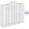 vidaXL Gabioner b&aring;gformade 15 st 200x50x160/180 cm galvaniserat j&auml;rn