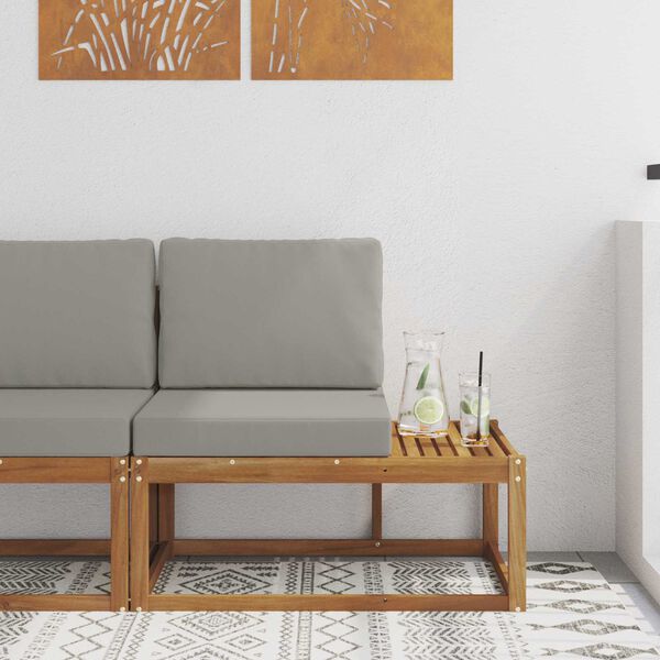 vidaXL Modulsoffa utomhus Naturf&auml;rg 91 x 63 x 73 cm Massivt Akaciatr&auml;