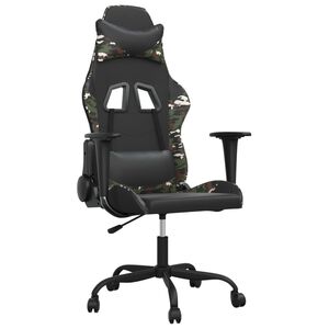 vidaXL Gamingstol med massage svart och kamouflage konstl&auml;der