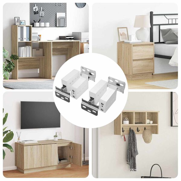 vidaXL Sk&aring;p h&auml;ngande konsol 2 pcs Vit 70 x 46 x 19 mm J&auml;rn och plast