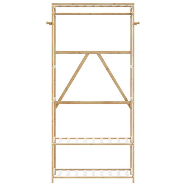 vidaXL Kl&auml;dst&auml;ll med hyllor 80x40x175 cm bambu