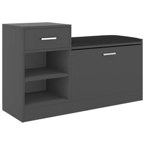 vidaXL Skob&auml;nk gr&aring; 94,5x31x57 cm konstruerat tr&auml;