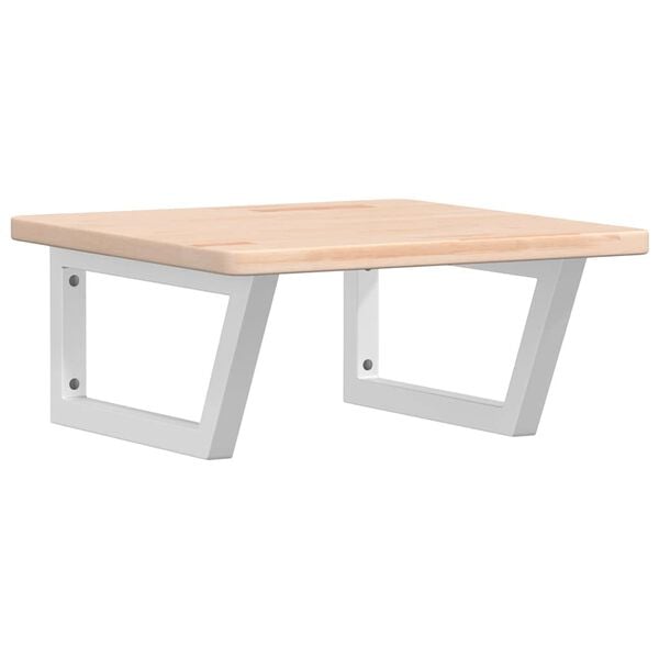 vidaXL V&auml;ggmonterad handfatshylla st&aring;l och massiv ek