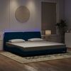 vidaXL Bed Frame with LED without Mattress Blue 200x200 cm Velvet