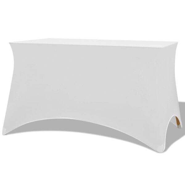 vidaXL Bords&ouml;verdrag stretch 2 st vit 243x76x74 cm