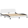 vidaXL Bed Frame "Dover" White&Black 180x200 cm Faux Leather