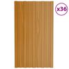 vidaXL Takpanel 36 pcs Naturf&auml;rg 80 x 45 cm Galvaniserat st&aring;l