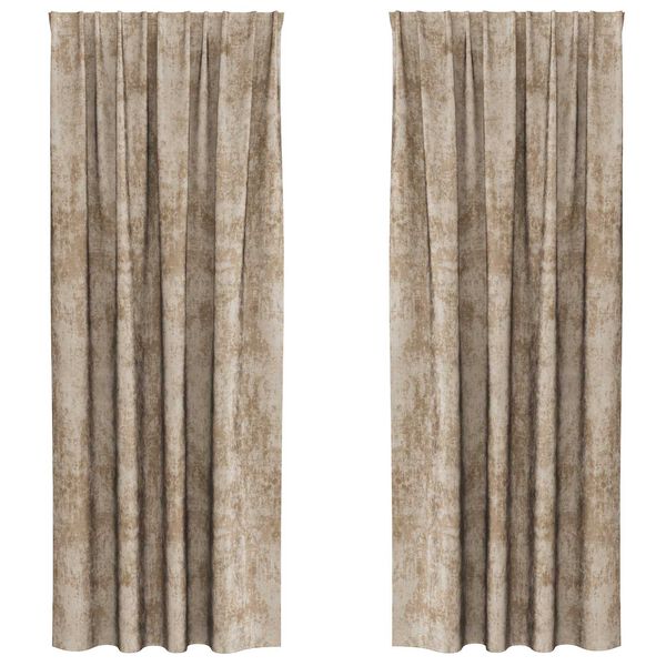 vidaXL Sammetsgardiner 2 pcs champagne 225 x 140 cm Sammet