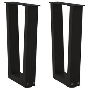 vidaXL Soffbordsben V-formade 2 st svarta 38x(42-43,3) cm st&aring;l