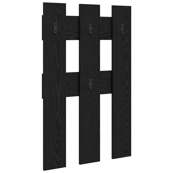 vidaXL V&auml;ggmonterad Kl&auml;dh&auml;ngare V&auml;ggmonterad Svart Ek 65 x 3 x 100 cm